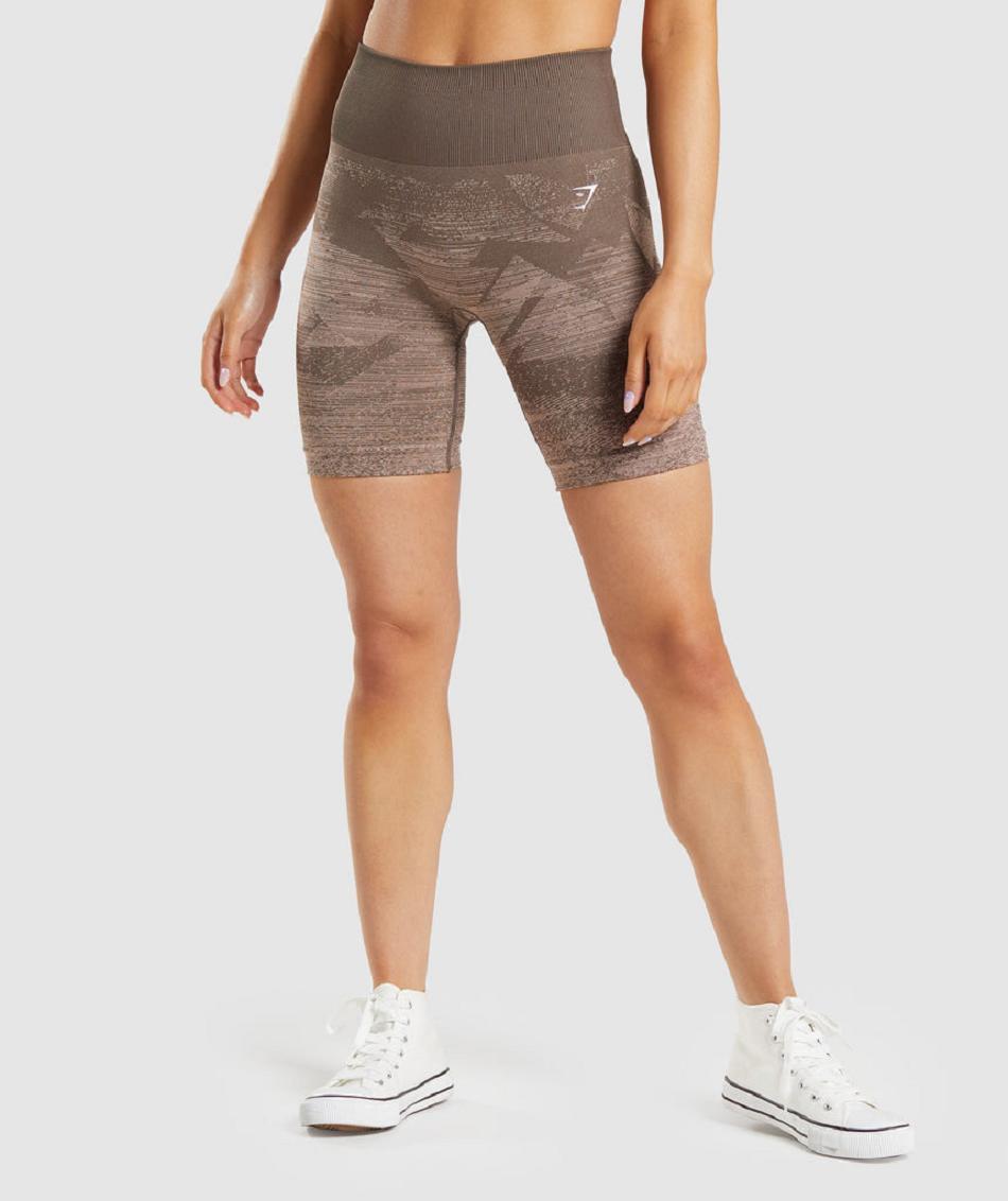 Pantalones Cortos Gymshark Adapt Ombre Seamless Mujer Marrones | CO 2790KOR